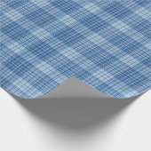 Denim Blue Classic Plaid Cadeaupapier (Hoek)