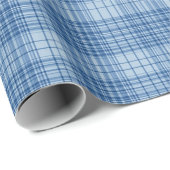 Denim Blue Classic Plaid Cadeaupapier (Rol Hoek)