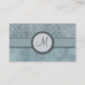 Denim Blue Coin Pattern met Monogram Visitekaartje (Achterkant)