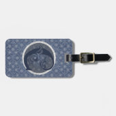 Denim Blue Decoratief Monogram "C" Bagagelabel (Voorkant horizontaal)
