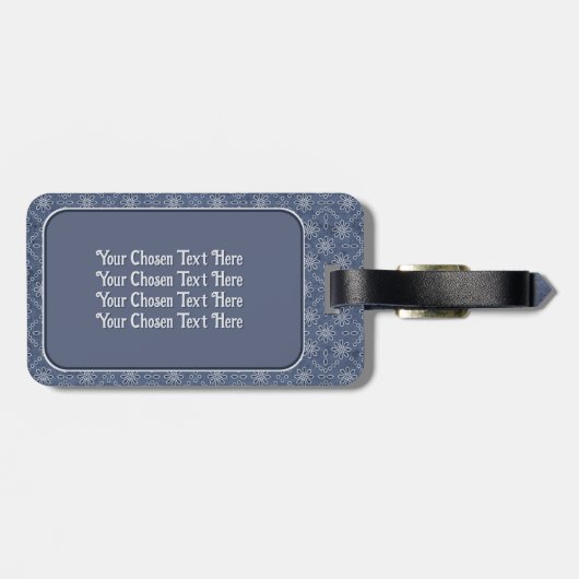 Denim Blue Decoratief Monogram "F" Bagagelabel (Achterkant horizontaal)