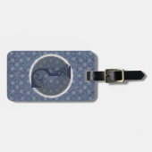 Denim Blue Decoratief Monogram "L" Bagagelabel (Voorkant horizontaal)