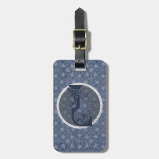Denim Blue Decoratief Monogram "L" Bagagelabel