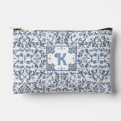 Denim Blue Fancy Floral Pattern - Gepersonaliseerd Etui (Voorkant)