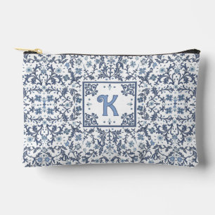 Denim Blue Fancy Floral Pattern - Gepersonaliseerd Etui