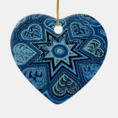 Denim Blue Folk Art Ornament (Achterkant)
