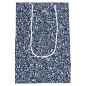 Denim Blue Glitter Birthday Medium Cadeauzakje (Achterkant)