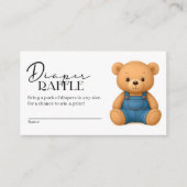 Denim Blue Jean Baby shower Luier Raffle Informatiekaartje (Voorkant)