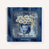 Denim Blue Jean | Daisies Baby shower Livre d'invi (Devant)