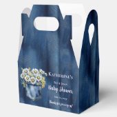 Denim Blue Jean | Daisies Floral Baby shower Bedankdoosjes (Geopend)