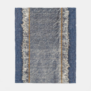 Denim Blue Jeans: Casual dubbele patch Fleece Deken