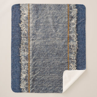 Denim Blue Jeans: Casual dubbele patch Sherpa Deken