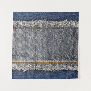 Denim Blue Jeans: Casual dubbele patch Wandkleed