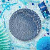 Denim Blue Jeans Diamond Papieren Bordje (Feest)