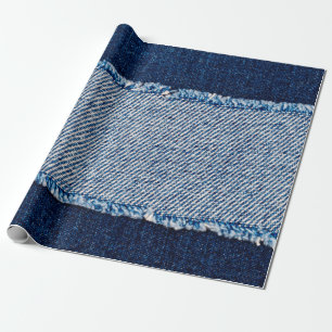 Denim Blue jeans fabric lijst. gebleekte denim fab Cadeaupapier