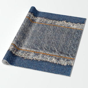 Denim Blue jeans fabric lijst. gebleekte denim fab Cadeaupapier