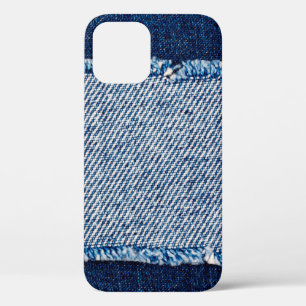 Denim Blue jeans fabric lijst. gebleekte denim fab iPhone 12 Hoesje