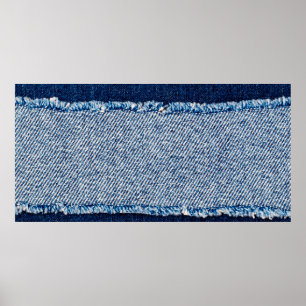 Denim Blue jeans fabric lijst. gebleekte denim fab Poster