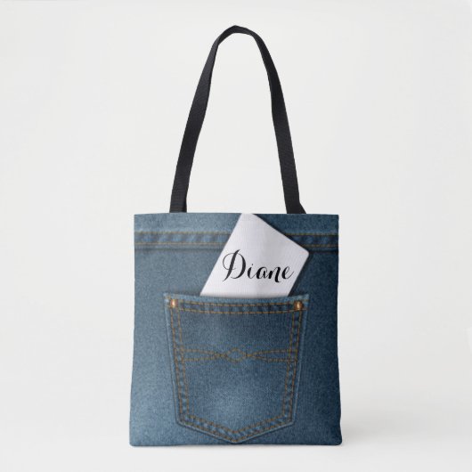 Denim Blue Jeans Pocket Draagtas (Voorkant)