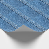 Denim Blue: klassieke jeans textuur. Cadeaupapier (Hoek)