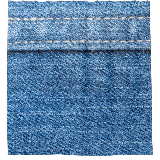Denim Blue: klassieke jeans textuur. Douchegordijn (Voorkant)