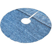 Denim Blue: klassieke jeans textuur. Kerstboom Rok (Gekanteld)