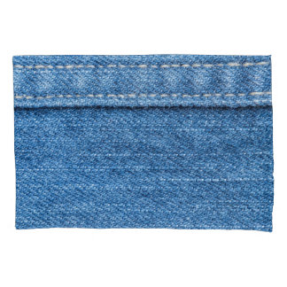 Denim Blue: klassieke jeans textuur. Kussensloop