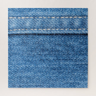 Denim Blue: klassieke jeans textuur. Legpuzzel