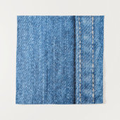 Denim Blue: klassieke jeans textuur. Wandkleed (Voorkant (horizontaal))
