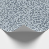 Denim Blue Leopard Print Glitter Cadeaupapier (Hoek)