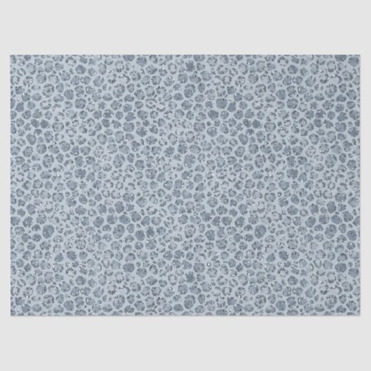 Denim Blue Leopard Print Glitter     Tissuepapier (Voorkant)