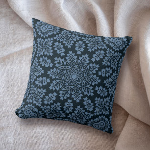 Denim Blue Mandala Star geometric Kussen
