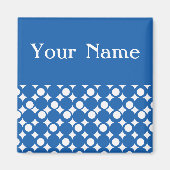 Denim Blue Mod Ball Design @ Emporio Moffa Magneet (Voorkant)