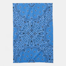 Denim Blue Paisley Western Bandana Scarf Print