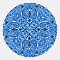 Denim Blue Paisley Westerne Bandana sjaal Print