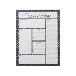 Denim Blue Personalized Daily Planner Notitieblok