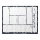 Denim Blue Personalized Daily Planner Notitieblok (Voorkant)