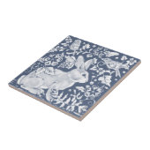 Denim Blue Rabbit Bunny Birds Floral Dedham Delft Tegeltje (Zijkant)