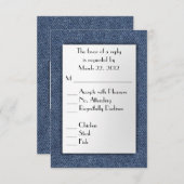 Denim Blue RSVP met menukeuze (Voorkant / Achterkant)