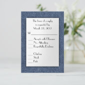 Denim Blue RSVP met menukeuze Kaartje (Staand voorkant)