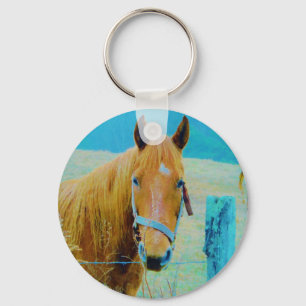 Denim blue tinted Horse Sleutelhanger