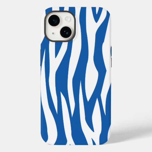 Denim Blue Zebra Print Case-Mate iPhone Case (Achterkant)