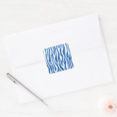 Denim Blue Zebra Print Vierkante Sticker (Envelop)