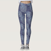 Denim Boho Mandalas Leggings bleus (Devant)