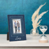 Denim Border Ingebouwd Easel tafelblad Fotoplaat (Zijkant)