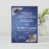 Denim, bottes et invitation contemporains de (Debout devant)