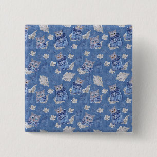 Denim-broekjans, Kittens en Lace Vierkante Button 5,1 Cm