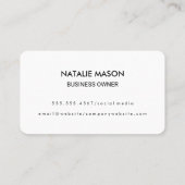 Denim Brown gestikt leer | Monogram Visitekaartje (Achterkant)