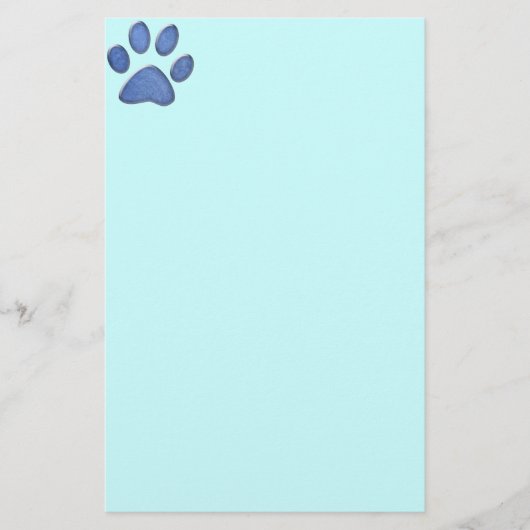 denim cat paw-afdruk briefpapier (Voorkant)