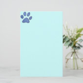 denim cat paw-afdruk briefpapier (Staand voorkant)